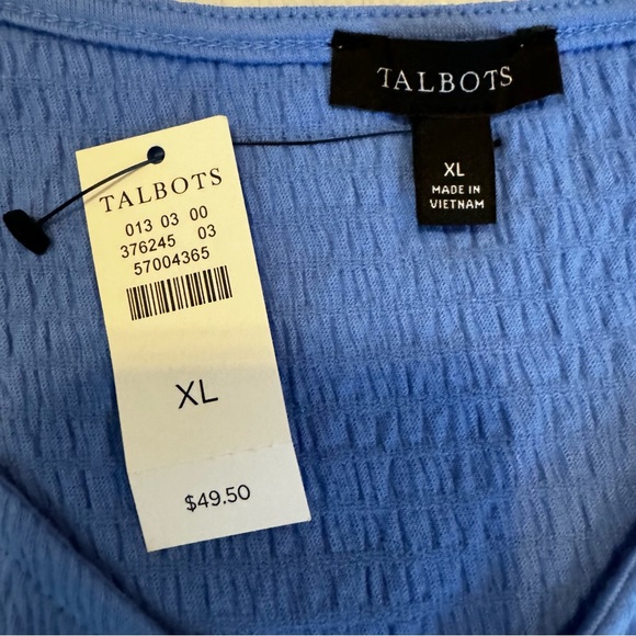 Talbots Tie Hem Button Front Shirt - Picture 7 of 8